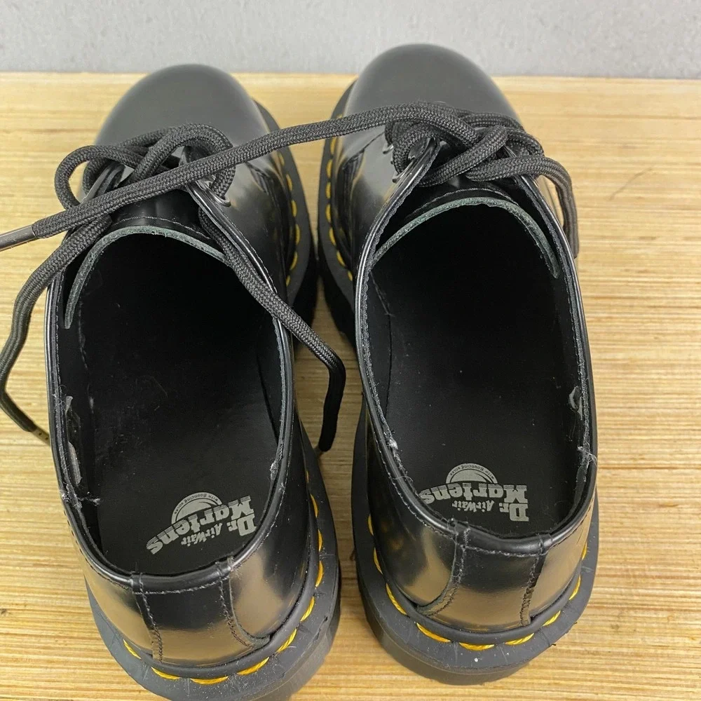 Dr Martens Oxford Shoes Womens US 6 1461 Quad Black Smooth Leather Platform